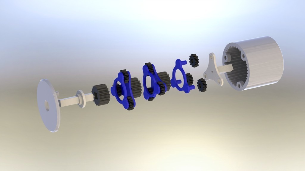 Large 3 stage planetary gearbox