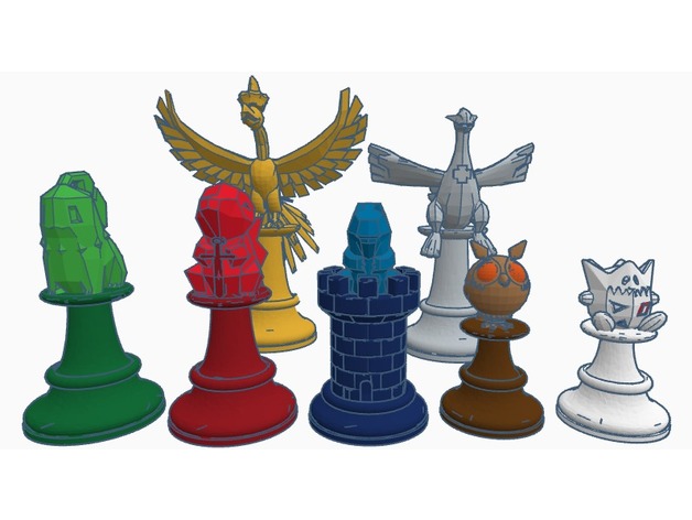 2nd Generation Pokemon Chess Set By West3dp Thingiverse