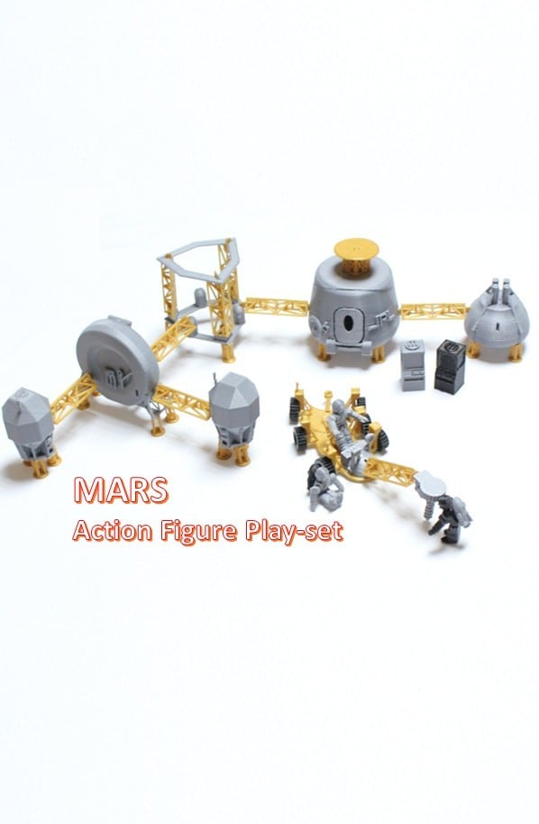 Astronaut Action Figure Play Set for Alien invasion of Mars