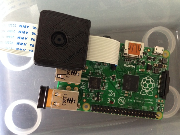 Raspberry Pi camera case/enclosure (remeshed for low vertex count)