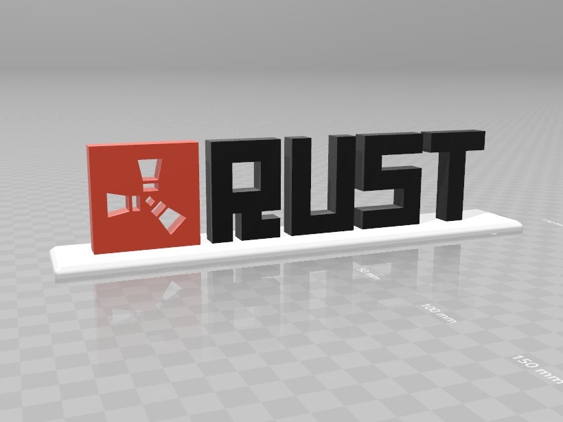 Rust Logo with Text and Stand V2