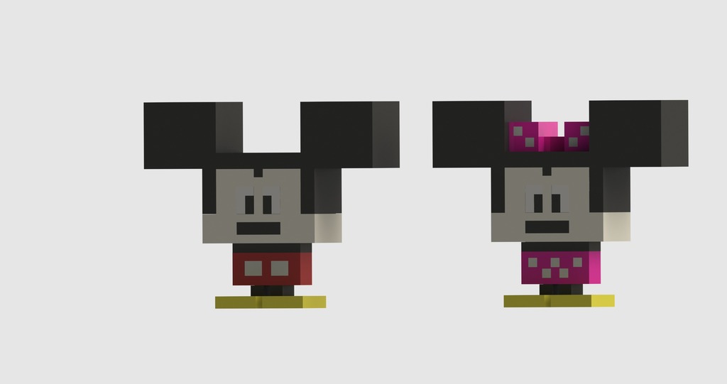 Square Mickey and Minnie Mouse