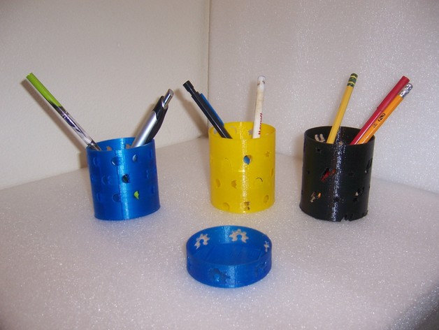 Pencil Holder with Custom Cutouts
