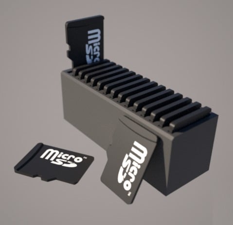 Micro SD Card Slotted Holder