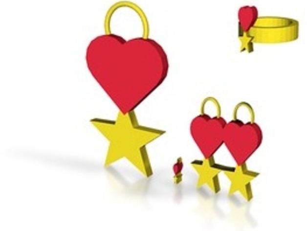 star heart jewelry set