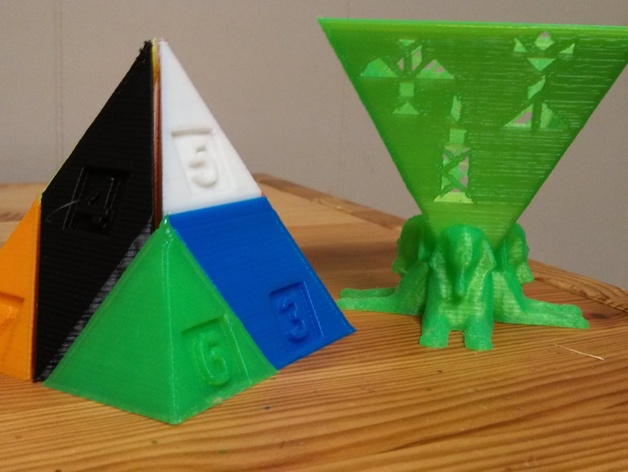 3D Pyramid Tangram with Sphinx Holder