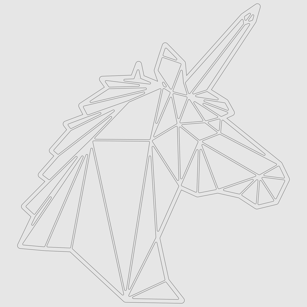 Origami Unicorn - Laser Cut