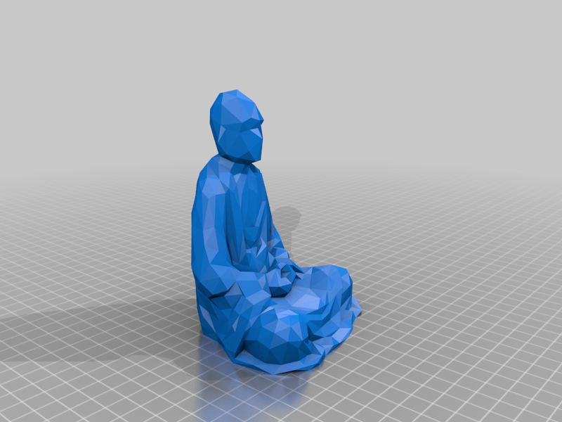 Low Poly Chinese Luohan (Arhat) Statue