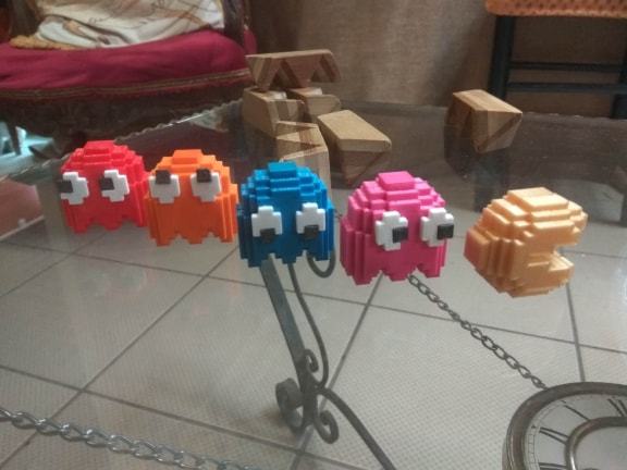 8 bits style PacMan and ghosts - Separate parts (no glue needed)