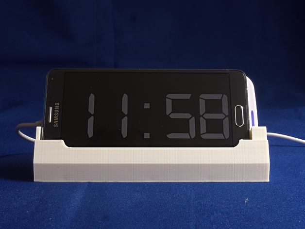 Stand for Note 4 and Qi charger to provide bedside night clock