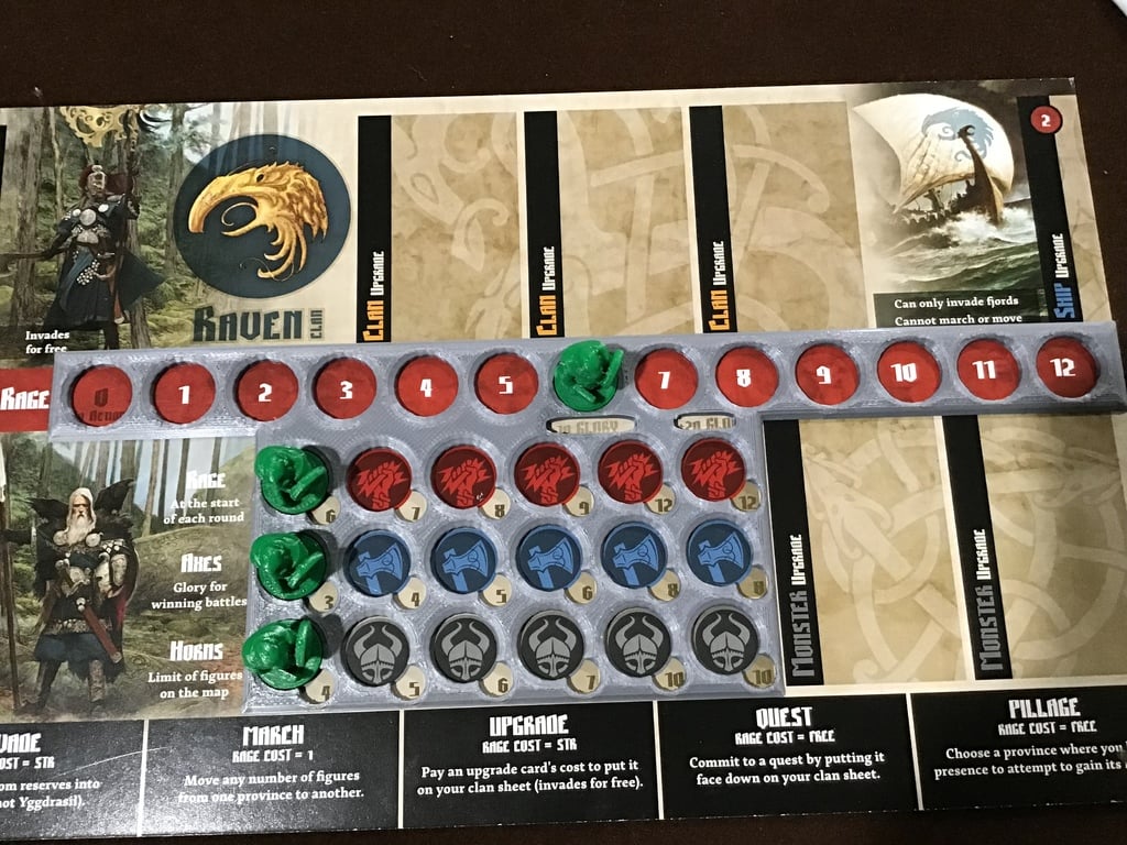 Blood Rage Board Game Player Mat Overlay
