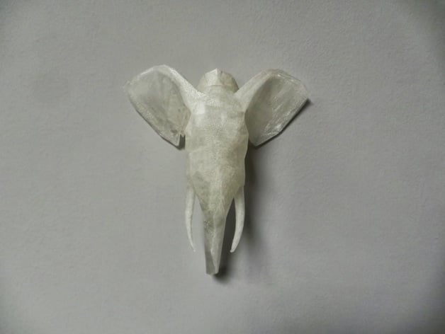 Geometric Low Poly Elephant Head