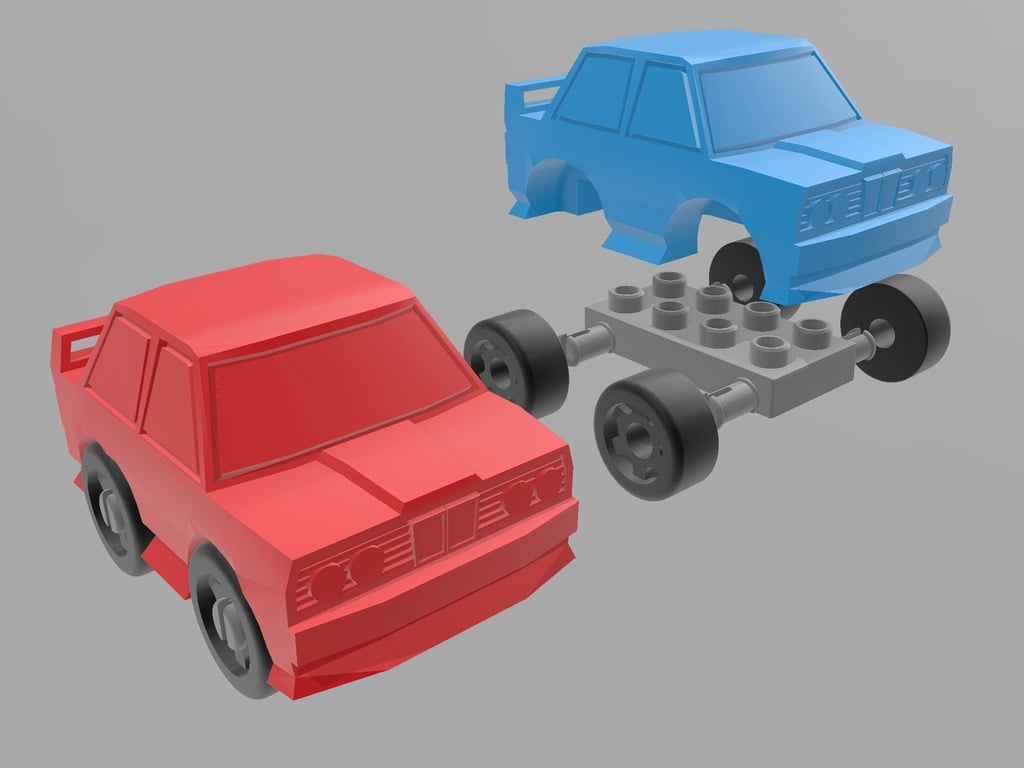 Low Poly Rally Car (BWM) (with wheels)