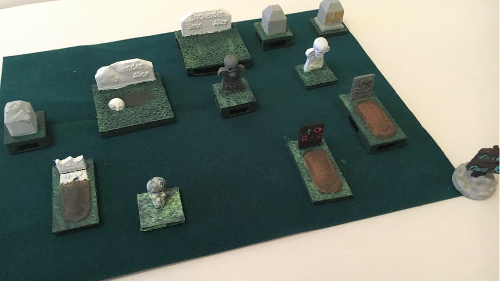Graveyard Tombstone Miniatures with Openlock