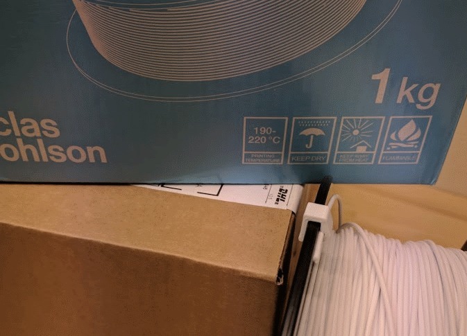 Filament clip for Clas Ohlson 1.75mm 1KG roll.