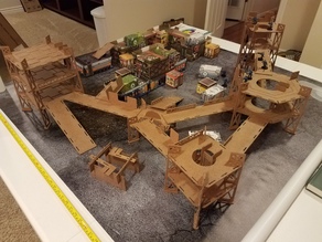 Tabletop Industrial Terrain CNC/Laser Cut 3D model