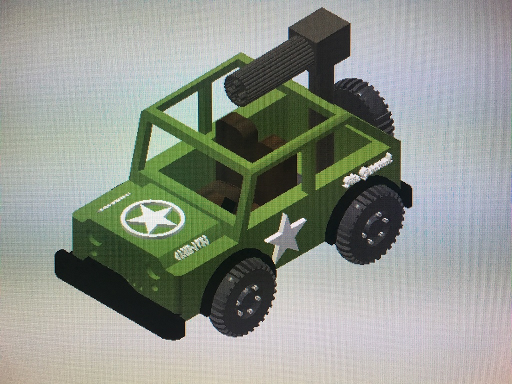 Military Jeep w/ Mini Gun