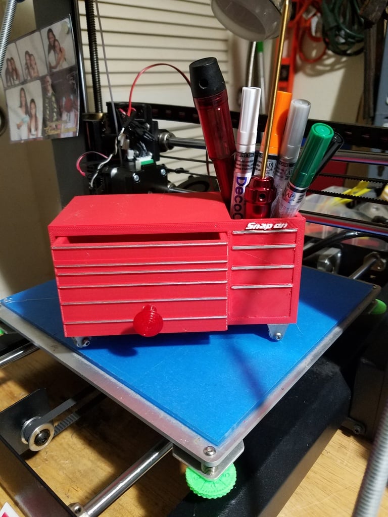 Desk top Snap On Tool box paperclip and pen holder.