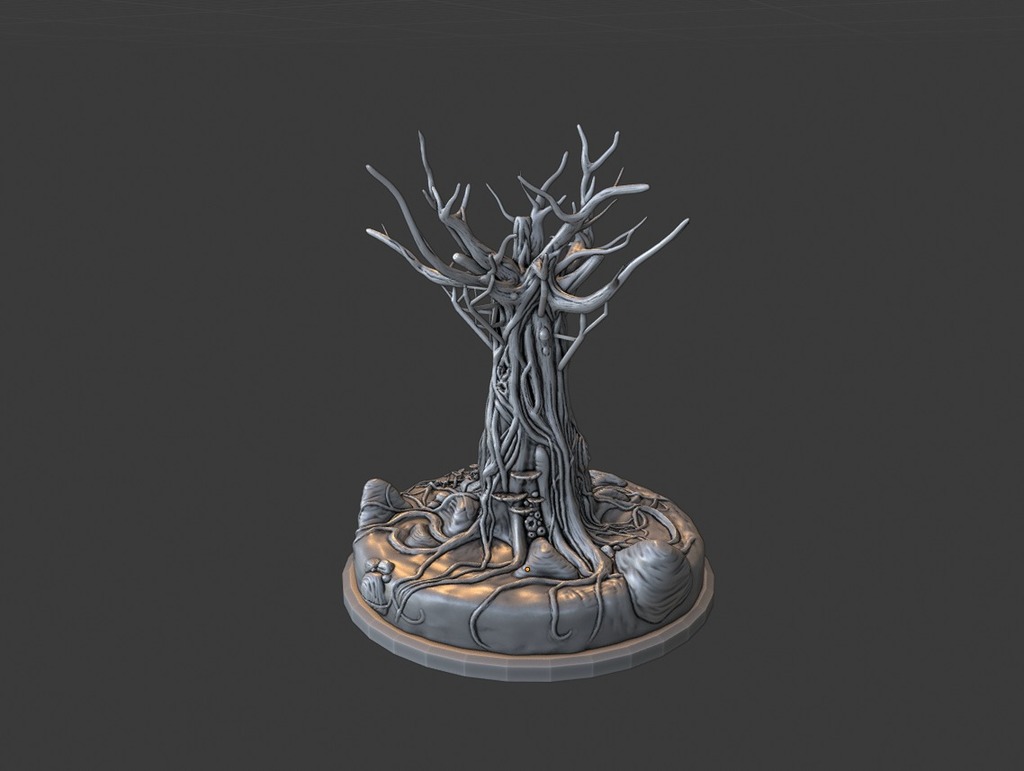 Very Detailed Old Dead Tree diy model with support