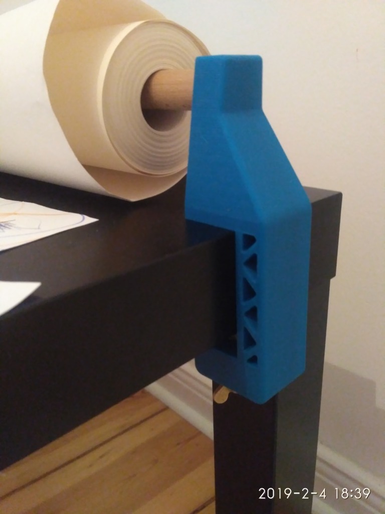 Clamp for MALA paper roll for IKEA LACK