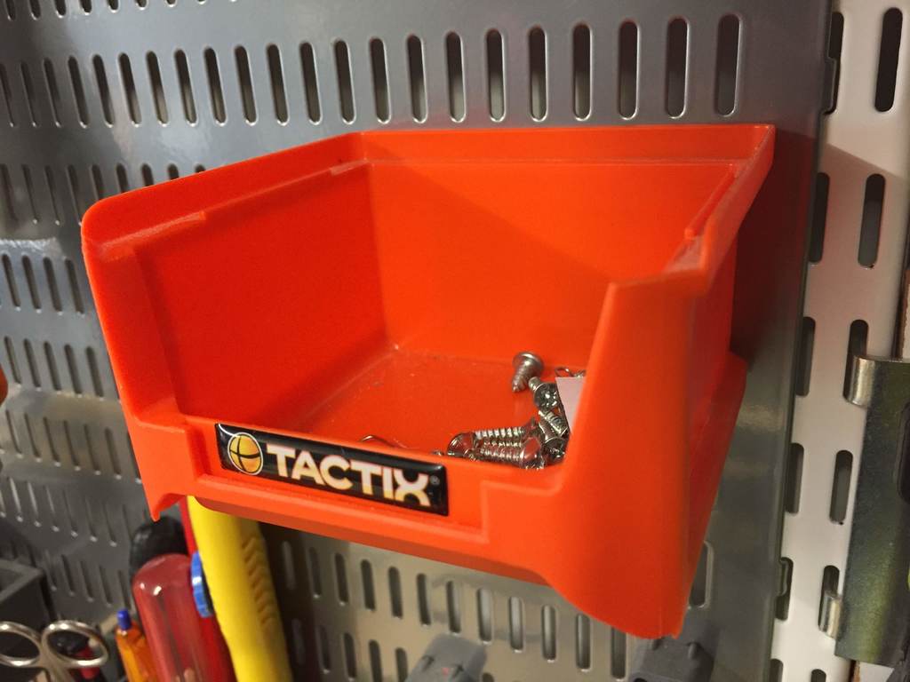 Tactix Plastic Tray Bin adapter for Elfa Utility Board