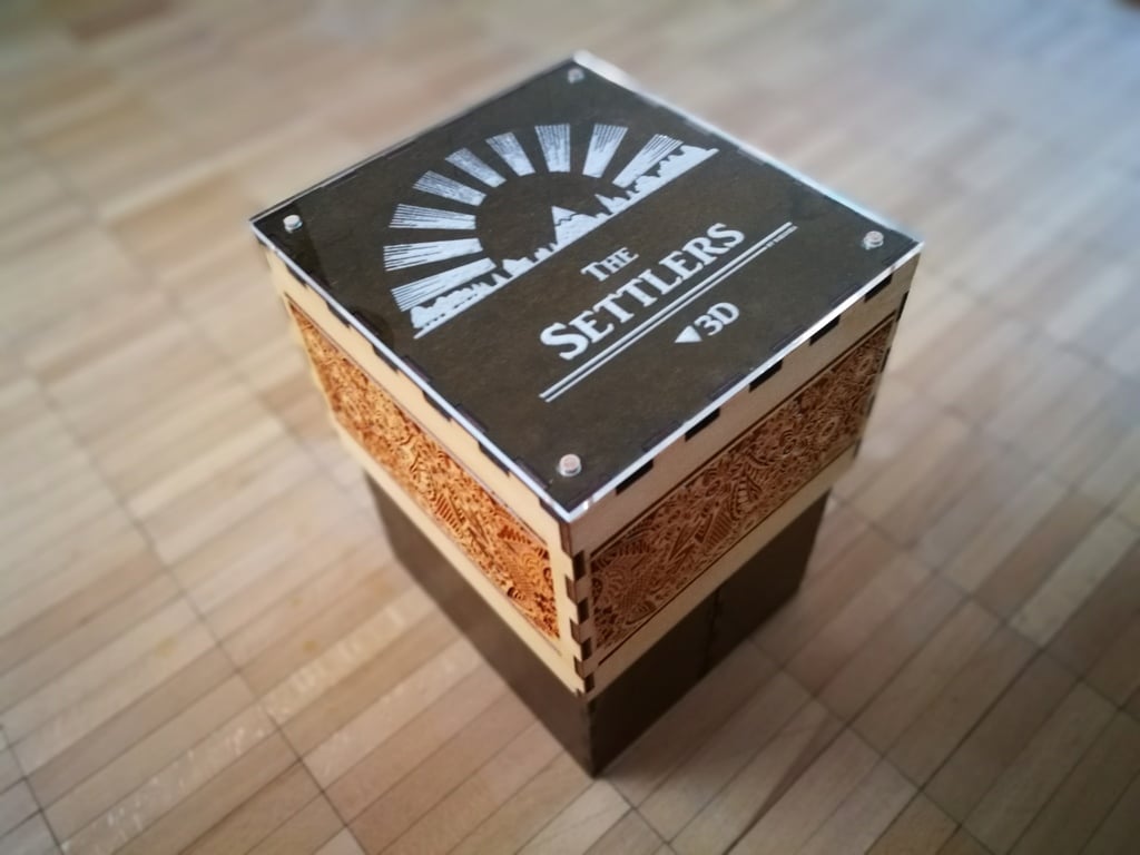 Settlers storage box (laser-cutter & 3d printing)