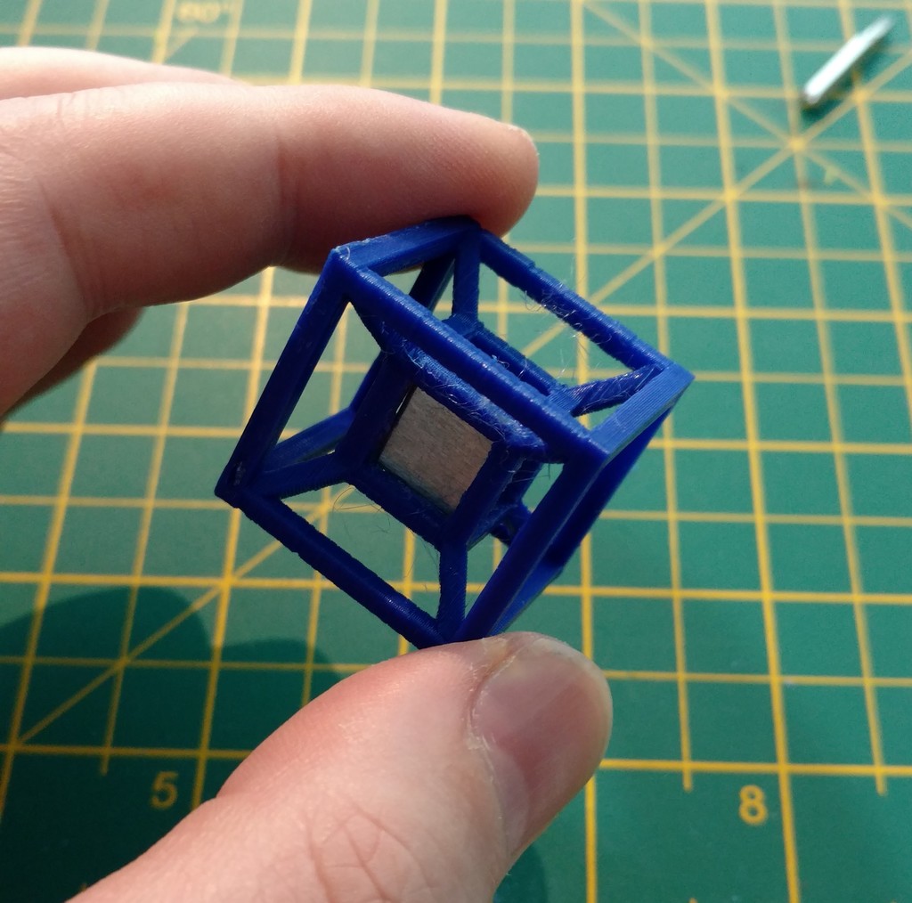 Hypercube/Tesseract frame for 1cm Tungsten Cube