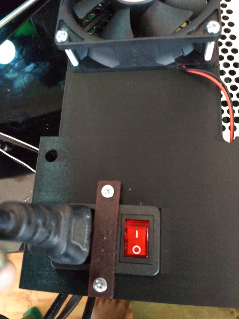 Square PSU Switch Holder to IEC 320 Bracket