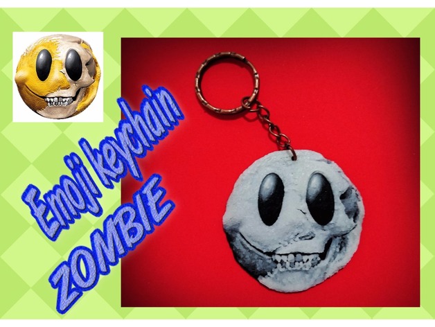 Emoticono Zombie Keychain