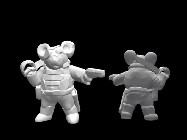 Mouse Pookah Space Pirate (28mm/Heroic scale)