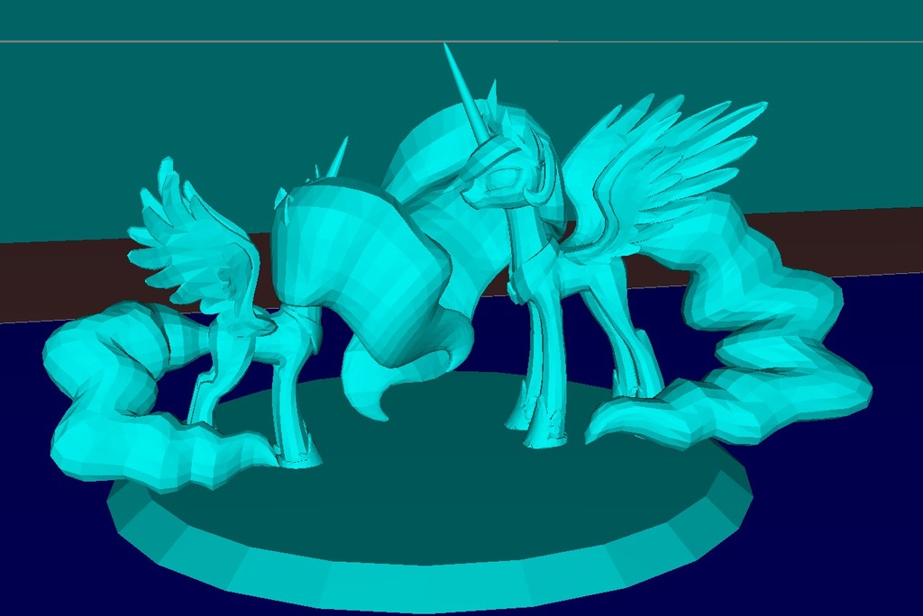 Two Pony (MLP) Princess Luna and Cadance