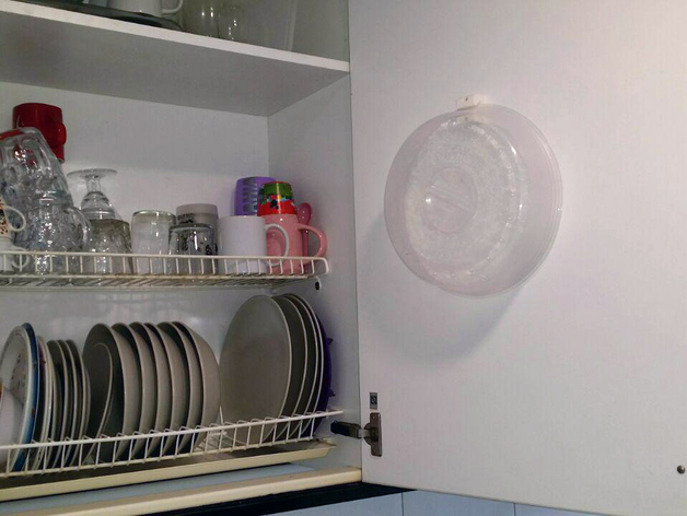 Holder for microwave dishes cover - Soporte cubreplatos de microondas