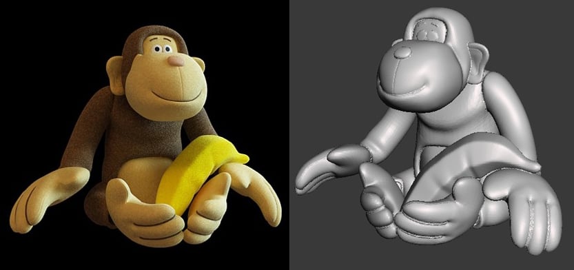 Toy monkey with banana