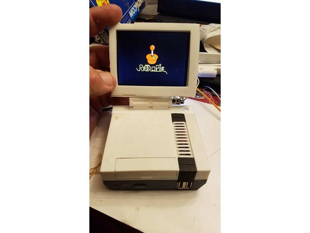 Flip up monitor for Daftmike 's  Mini NES Raspberry Pi Case