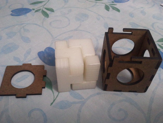 Cube block puzzle with box