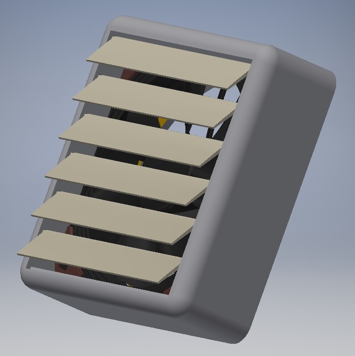 120mm fan housing with louvers