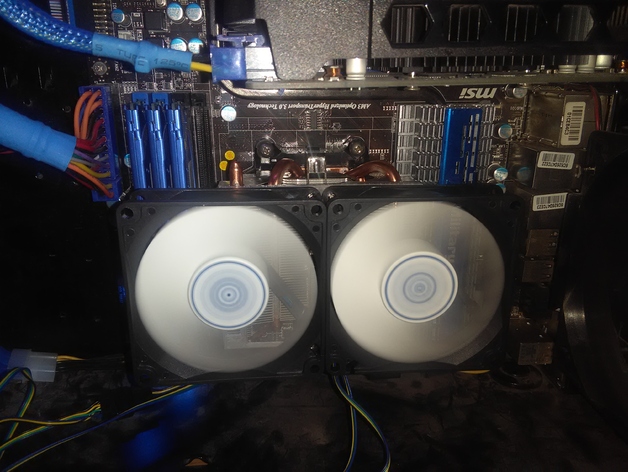 Dual 80mm Fan Upgrade for 125w AM3+ Stock Cooler with Copper Heat Pipes
