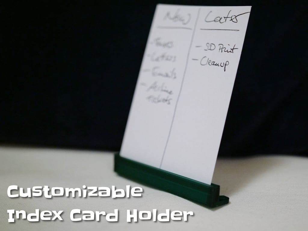 Configurable index card holder
