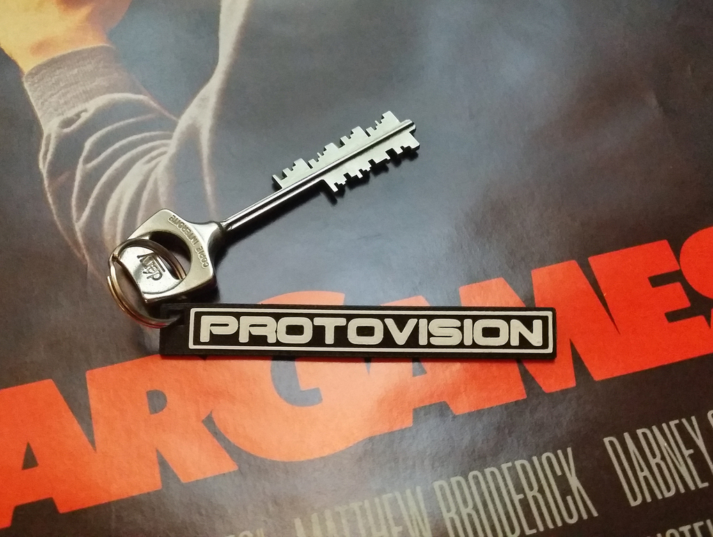 PROTOVISION logo (keychain and plate)