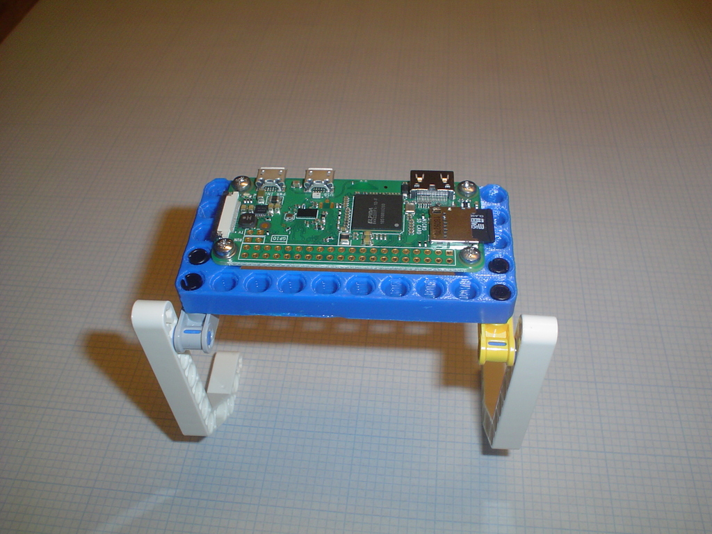 Remix of Lego Mount for Raspberry Pi Zero with metric and inch size screws
