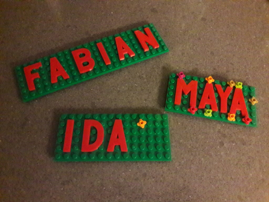 Lego letter plates