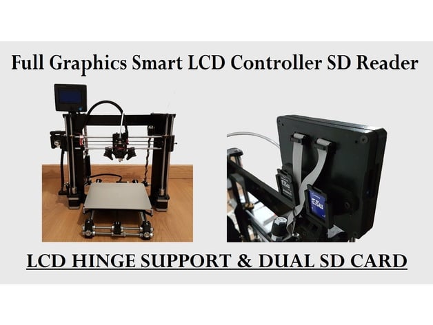 3D Printer Smart LCD Controller Hinge Support Dual SD Card Holder