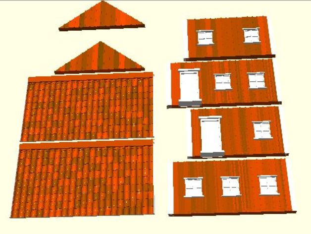 Parametric Miniature Game House  Brick and Lumber