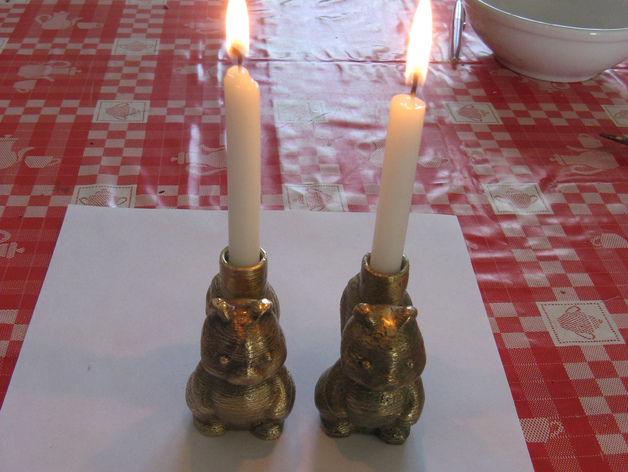 Jewish tradition, A set of candlesticks, squirrel
