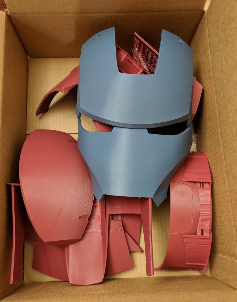 Iron Man Mark III Helmet Separated and Oriented