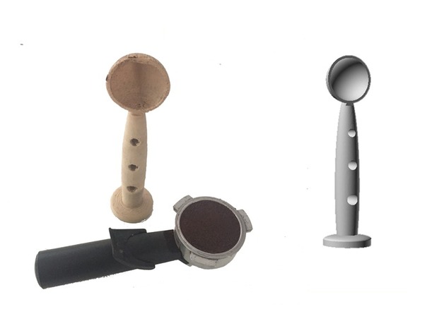 Espresso coffee measure spoon with tamper