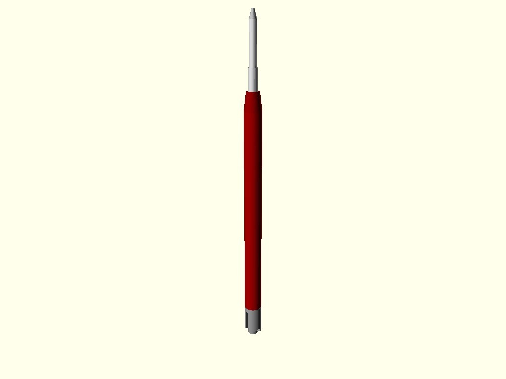 Parker Pen Refill Model (ISO 12757-1 G2 format)