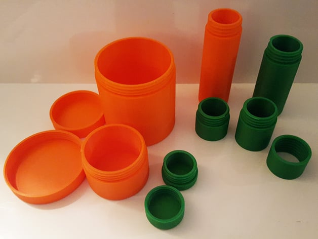 Utility Survival Capsule Container Tube Pipe Threaded On Outside Heights 25Mm 40Mm 50Mm 75Mm 100Mm 125Mm 145Mm 150Mm