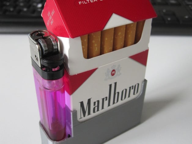 Cigarette pack + lighter holder