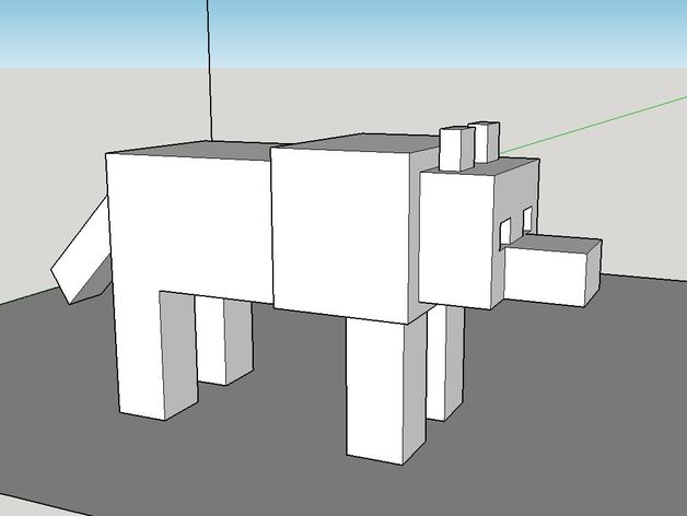 Clean model of the Minecraft wolf